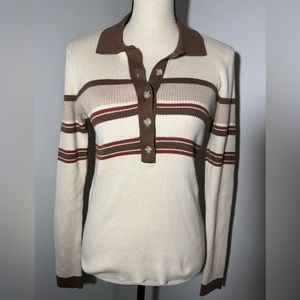 Faherty retro fall stripe sweater Anthropologie new with tags women medium
